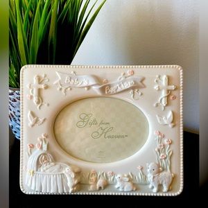 Baby’s Baptism Ceramic Picture Frame 3.5 x 5